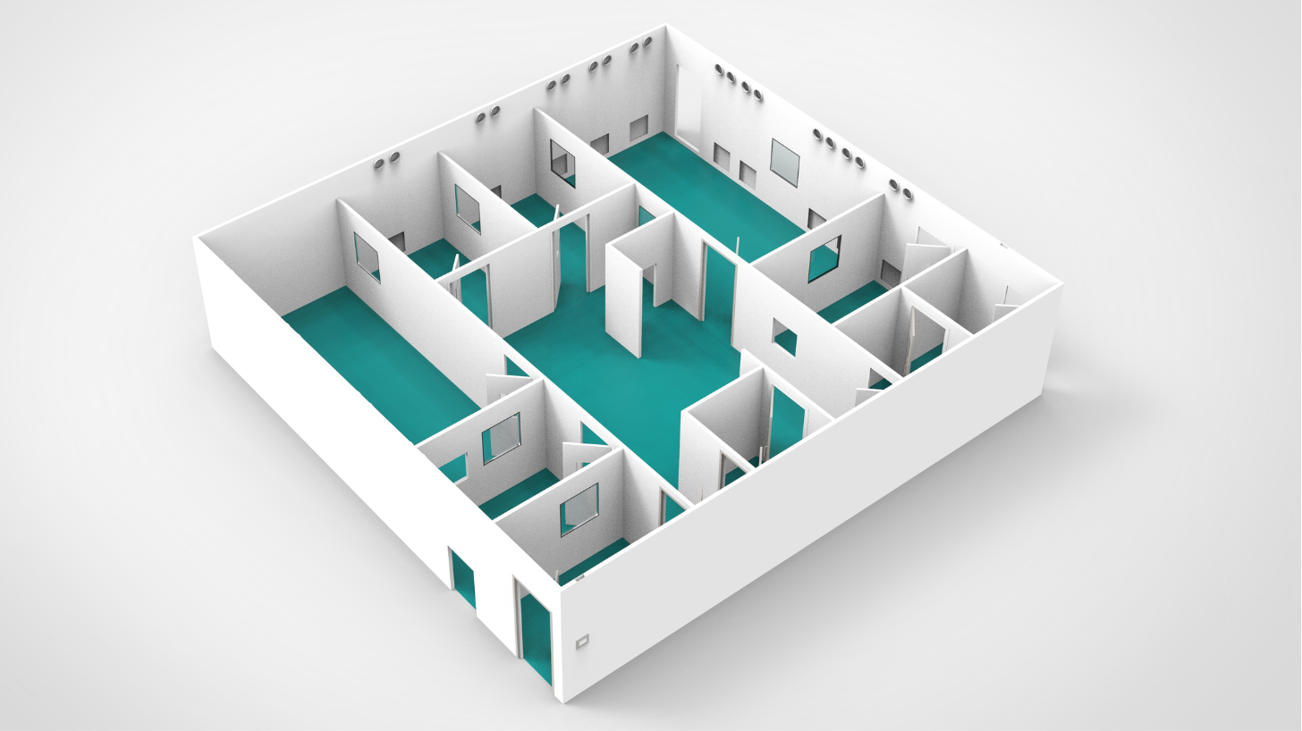 Cleanroom design and build - GMP cleanroom render